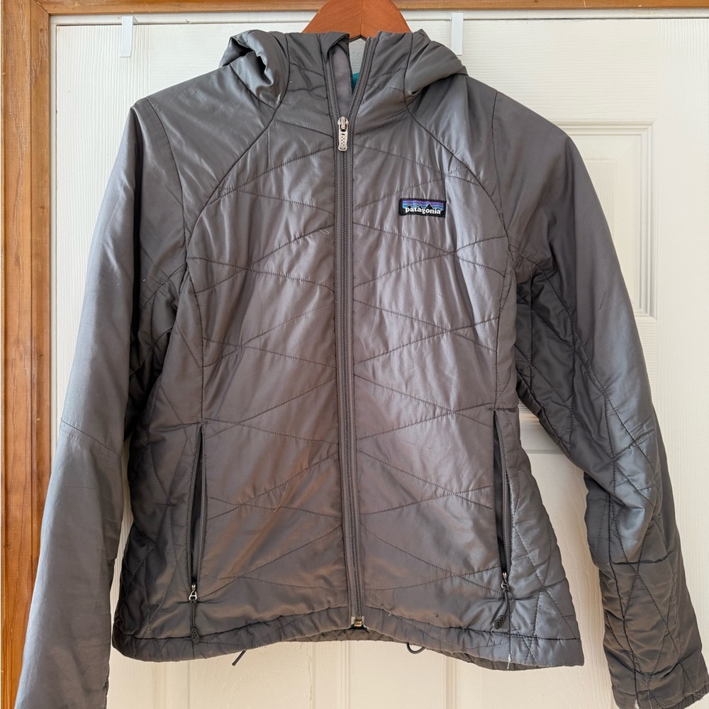Gray Patagonia Quilted Hooded Jacket